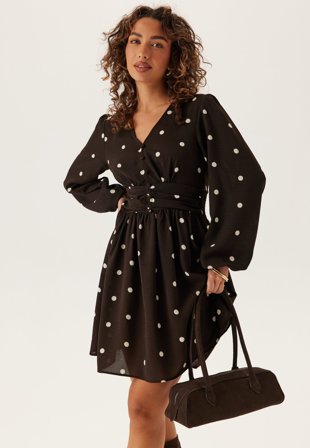 BUBBLEROOM-V-neck Button Short Dress-XL