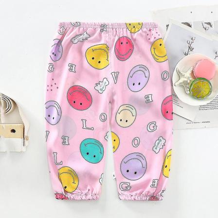 Elastiska Byxor Med Tecknat Print För Barn Smiley 5-6years