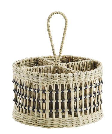 Madam Stoltz Redskapskurv oppbevaring 4-rom Ø20cm sjøgress