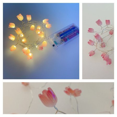 Tulip String Lights Blommor Nattlampa ROSA 2M 20LED 2M 20LED