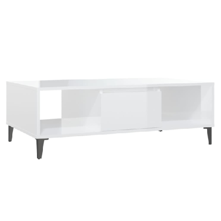 Vidaxl Soffbord Vit Högglans 103,5x60x35 Cm Spånskiva Vit