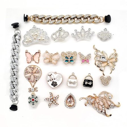 20 stk. skosjarm (krystall sommerfugler), krystall diamant skodekor