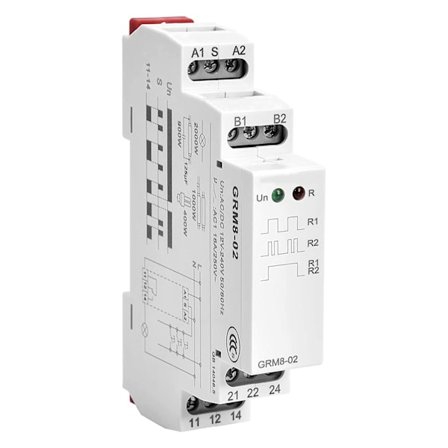 GRM8-02 Låsande Relä 12V Timer Relä Elektroniskt Impulsrelä SPDT 16A DIN-Skena Montering AC/DC12V~240V