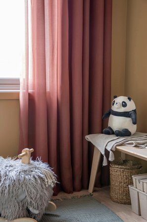 Hasta - Verho Vilja 132x250 cm - Punainen - Lenkkiverhot - 132X250 - - Homeroom