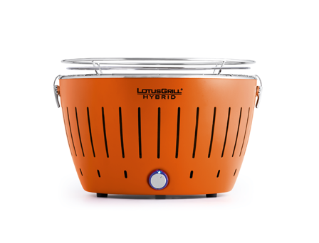 LotusGrill Classic-hybrid røykfri gass+kull orange