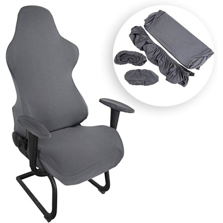 Grå Strækbare Gaming Stolebetræk - Ergonomiske Betræk til Racing-Stil Reclining Kontorstol (Uden Stole)