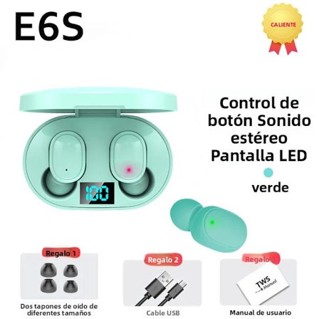 Green-E6S Trådløse Bluetooth Stereo HiFi Hovedtelefoner med Mikrofon til Gaming, Støjreduktion, TWS Sportshovedtelefoner til Alle Smartphones