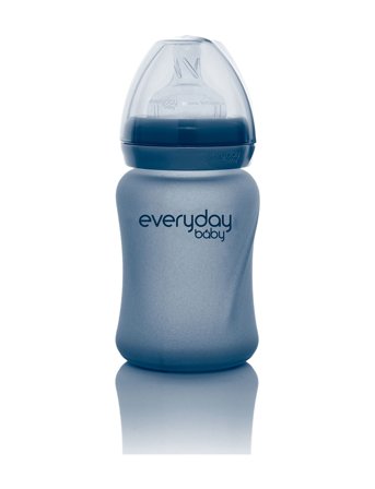 Everyday Baby | Glass Baby Bottle Heat Sensing Healthy + Blueberry 150Ml | 150 ml