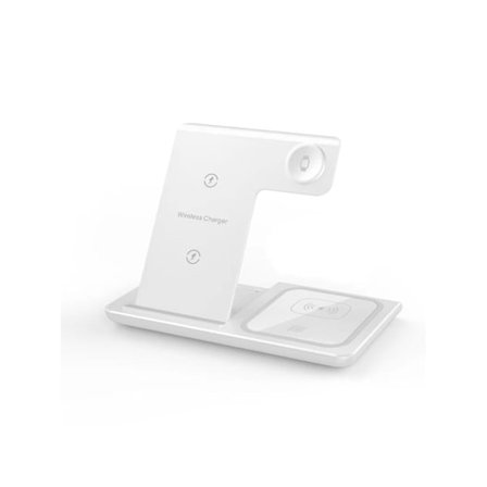 3-i-1 Ladestasjon Lader for iPhone, Apple Watch og Airpods Hvit