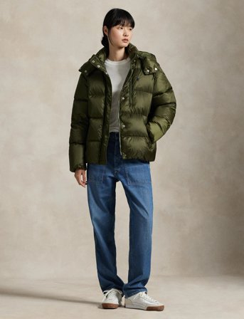 Polo Ralph Lauren Water-Repellent Quilted Down Jacket - Green - L