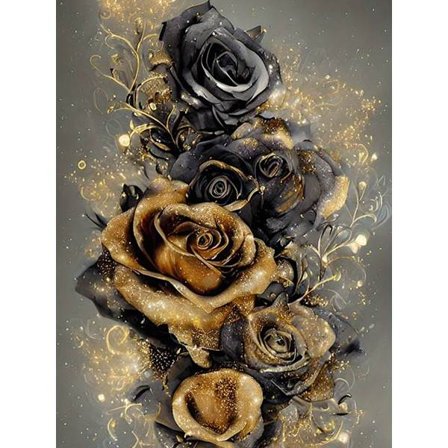 30x40cm Drømmende Blomsterlandskab Fuld Diamant DIY Diamant Maleri - DW787