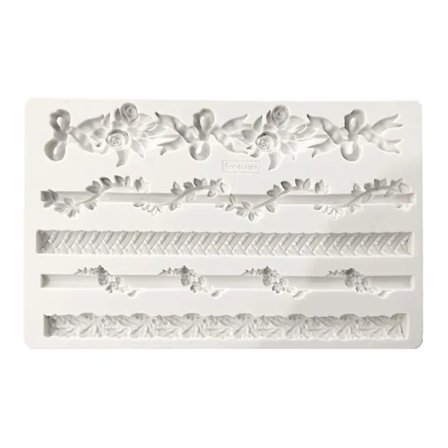 /EA/Reliefmønstret vintage silikoneform til dekoration af blondeblomsterkant