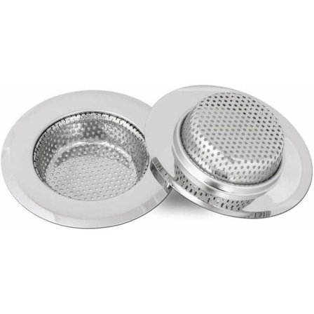 2 stk. vaskesi i rustfrit stål, vaskesi, vaskesi (stor)