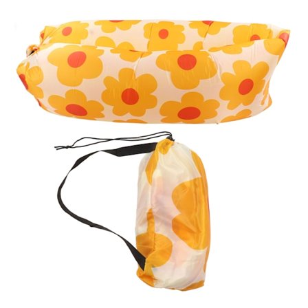 Uppblåsbar soffa rivbeständig bärbar uppblåsbar solstol soffa uppblåsbar stol med förvaringsväska för vuxna barn solros