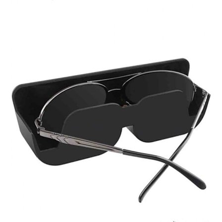 Solbriller Opbevaringsboks til Bil, Solskærm Klip, Brilleglasramme, Læder