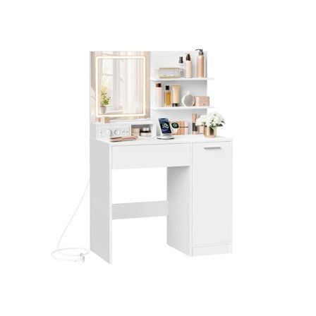 Rootz Træklædningsbord - Vanity Table - Beauty Desk - Rigelig opbevaring - 40 cm x 80 cm x 132 cm