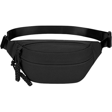 Lång Hållare Vyölaukku Fanny Pack Naisille Miehille Muoti Vyölaukku Bumbag Cross Body Säädettävä Matkalaukku Suuret Taskut Juoksuun Musta