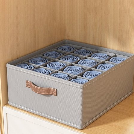 Klær Oppbevaringsboks Undertøy Oppbevaringsskuff GRÅ 40X40X20CM