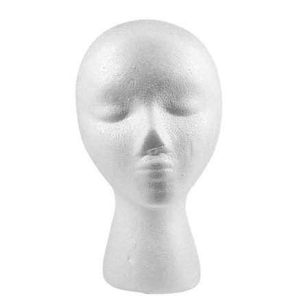 27,5 x 52 cm Dummy / mannequin hoved Kvinde Skum (Polystyren) Udstiller til kasket, hovedtelefoner, hår ac-WELLNGS