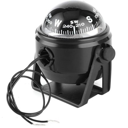 DC12V LED Elektronisk Digital Navigationskompas Yacht Båd Rat (Med Indbygget Lys) A