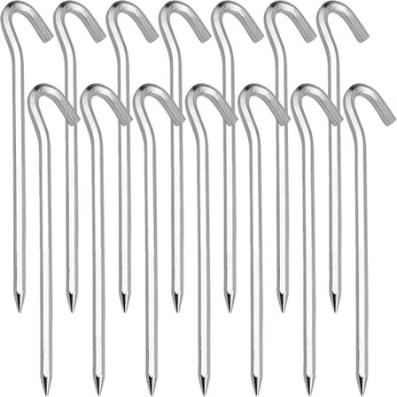 14 stk teltplugger Staker spiker kroker 6 x 180 mm Heavy Duty metall trampolinplugger Galvaniserte hageplugger