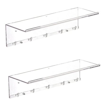 Klar Flydende Hylder Display Led, 2 Stk Dekorative Opbevaringshylder