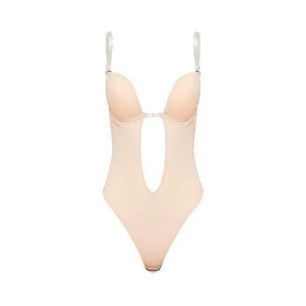 Women's Deep V Neck Strapless Backless Bodysuit For Wedding Shapewear Bra Shaper U