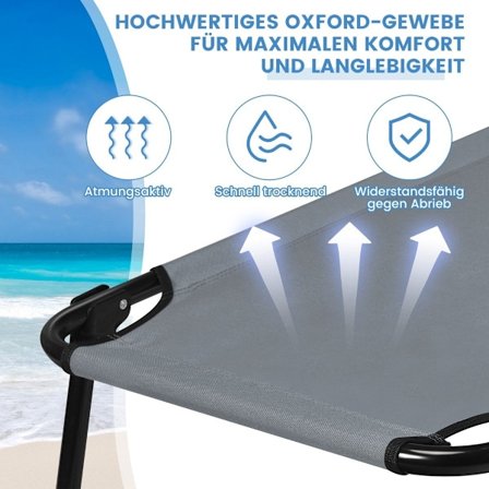 Feltseng campingseng kan holde op til 150 kg sammenklappelig seng liggestol seng camping liggestol enkeltseng 191 x 56 x 31cm grå