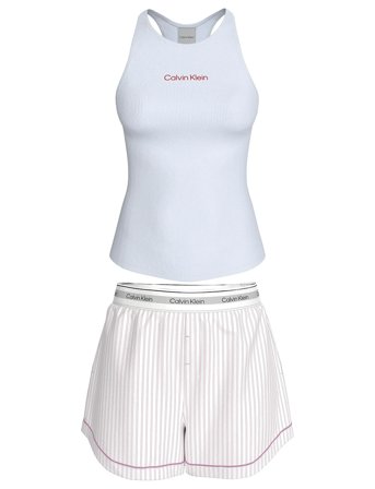 Calvin Klein V Day Tank Short Set - White - L