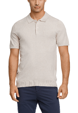 Lindbergh Ecovero S/S polo Knit Överdelar Herr Vit S