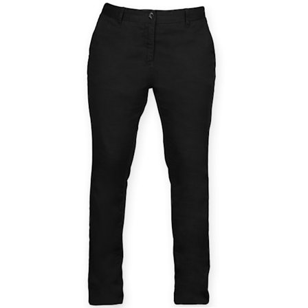 Front Row Dam/Damer Bomullsrik Stretch Chino Byxor L Svart