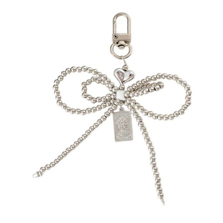 Pigeagtige Perler Perlebesat Telefon Charm Blød Sløjfe Nøgleringe Moderigtig Nøglering Vedhæng til Stilfuld Taske Forbedring Hvid