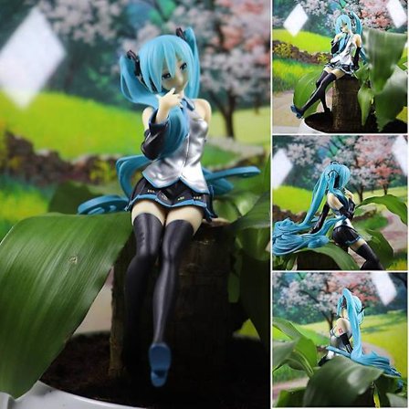 Söpö Hatsune Miku -animehahmo, maalattu PVC-sarjakuvamalli, pöytäkoriste kotiin, autoon ja toimistoon