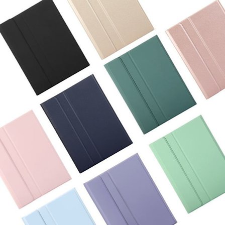 Fodral för iPad Air 11 2024 Enkel Rem Pennfack Roséguld Läder Trådlöst Tangentbord Magnetiskt