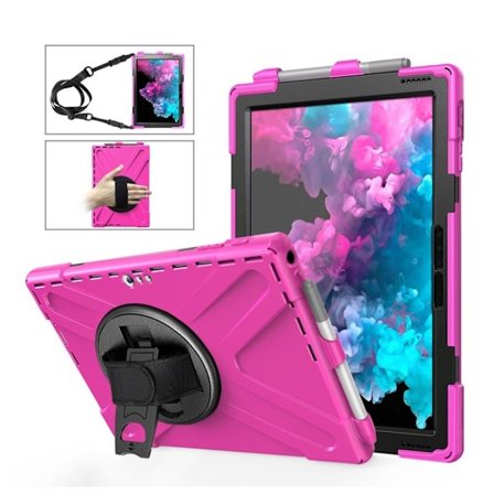 Mocrosoft Surface Pro 6 X-Shape combo fodral - Rosenrött