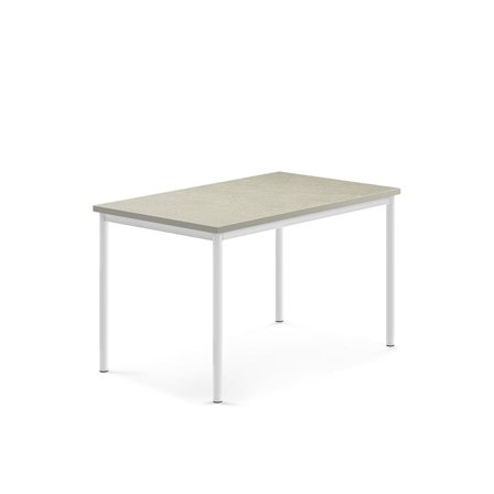 Desk SONITUS, 1200x800x720 mm, light grey linoleum, white