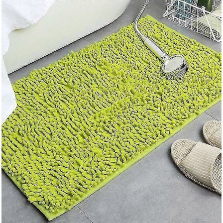 (Græsgrøn) Ekstra blød Plys Badebrusebad Badeværelsesmåtte, Fortykket Lodden Badekar Måtte, Superabsorberende Græsgrøn 40*60cm