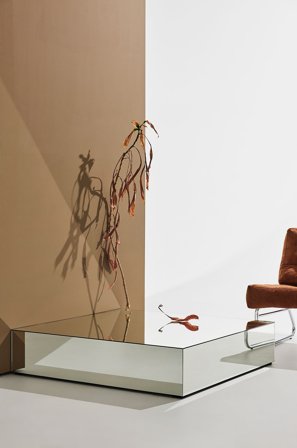 Ponti soffbord i spegelglas 110x110 cm - Pastill - Silver - Soffbord - Från Homeroom