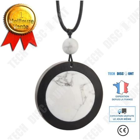 Collier - Yawei Gifts - Pendentif i sandelträ - Turquoise - Unisex - Vaxad snöre