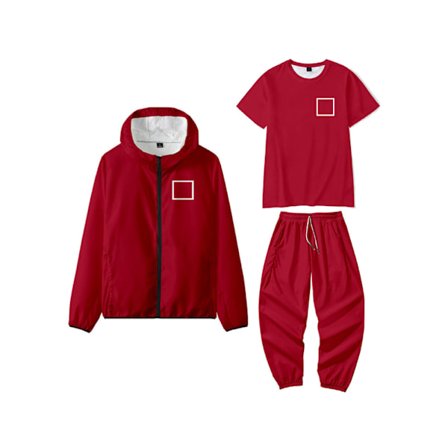 Squid Game 3-spiller Cosplay Kostyme Treningsdress 3-delt Klesett