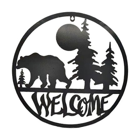 Veggdekorasjon i metall Bjørn Skog Tre Veggskulptur for Rustikk Bondegård Stue Soverom Hjemmekontor Dekorasjoner