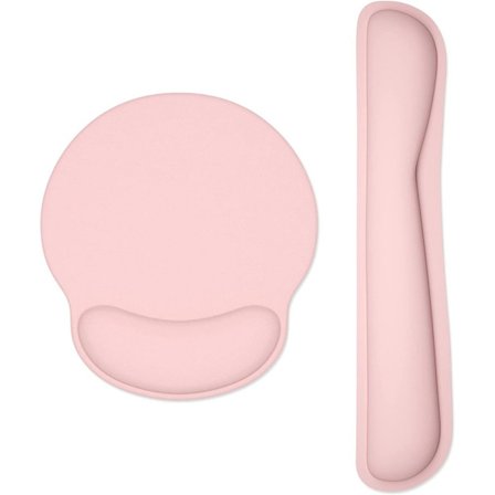 Ergonomisk håndledsstøtte til tastatur, rengøringsvenligt PU-læder, støtte til kontor, computer, laptop, holdbar, komfortabel, smertelindring, lyserød