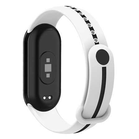 Xiaomi Smart Band 8 silikonarmband i två färger - Vit / Svart