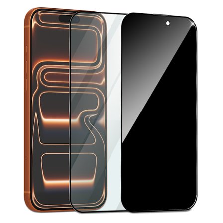 2-Pack iPhone 17 Pro Max Skærmbeskyttelse (1 Privacy + 1 Klar) - Hærdet Glas 9H - Super kvalitet 3D