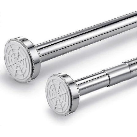 Teleskopstang i rustfrit stål 150 cm-260 cm udtrækkelig bruseforhængsstang uden boring Klemstang justerbar ved drejning Sikkert greb som en sko