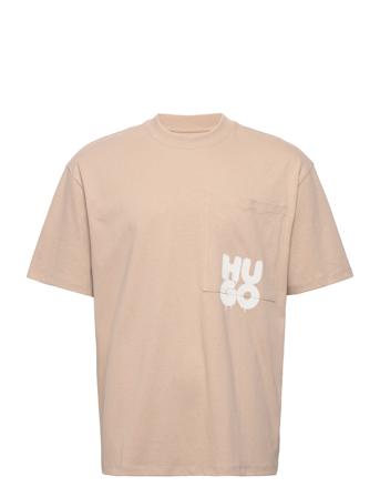 Dampato Designers T-Kortærmet Skjorte Beige HUGO