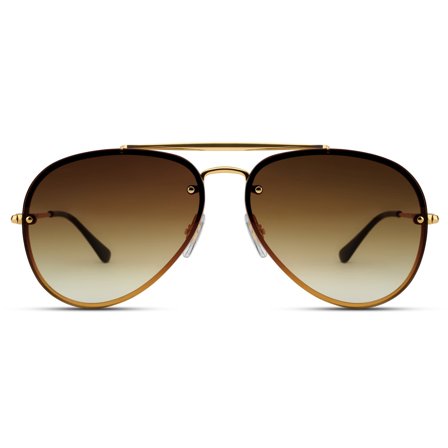 Occasus | Gold-tone and Brown Gradient Aviator Sunglasses for Men - Aviator sunglasses