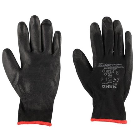 Montørhandsker str. 9 - 10-pak med PU-belægning