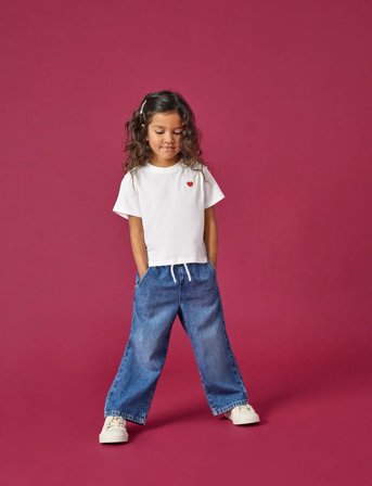 Kids Only Kmgpierce Wide Jeans Dnm Pim Noos - Blue - 92