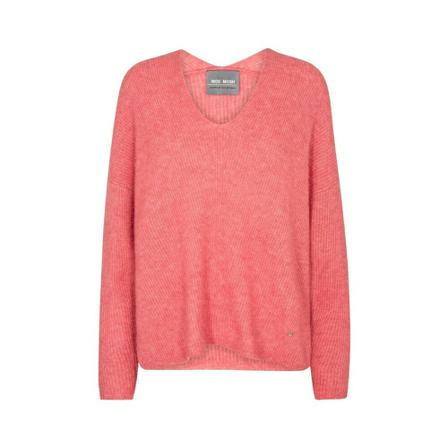 MOS Mosh, V-neck Knitwear Różowy, Kobieta, Rozmiar: S
